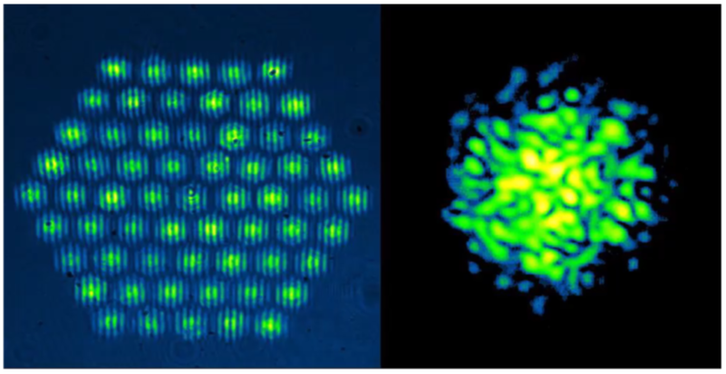 Phasing of the amplified beams