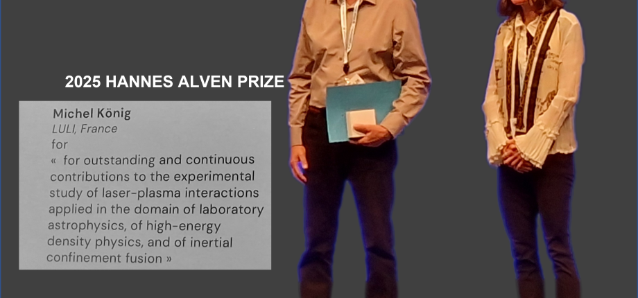 Michel Koenig awarded the 2025 Hannes Alvèn Prize at the 2026 EPS DPP conference